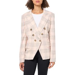 Tommy Hilfiger Women's Blazer Double Breasted Plaid Printed Sportswear