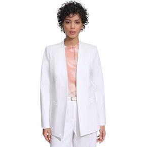 Calvin Klein Women's Stand Up Collar Open Front Structured Long Sleeve Jacket