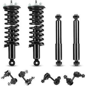 Front Struts Coil Spring Assembly + Rear Shock Absorbers + Sway Bar End Links for 2005-2012 Ni-ssan Pathfinder 171103 K80470 K80471 4345056 K750037 K750038 (8pc)