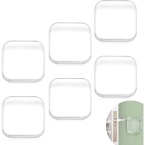 Door Stopper Clear Rubber Door Stops Wall Protector, Transparent Self Adhesive Door Handle Knob Wall Shield Bumper Guard for Wall Fridge Cabinets Headboard, 6 Pack