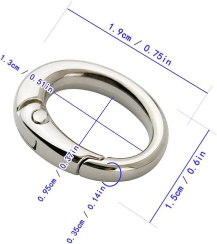 4pcs Metal 0 Ring Spring Opening Purse Making Snap Trigger 0-Rings Clip Key Ring Holder Purse Hardware (Gold) in Kuwait