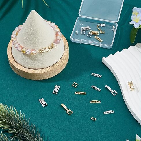 SUPERFINDINGS 16Pcs 4 Styles 15mm/16mm Real 24K Gold Fold Over Clasps Golden Brass Bracelet Necklace Jewelry Extender Foldover Extension Clasps Watch Band Clasps Closure End Caps for Jewelry Extender in Saudi Arabia