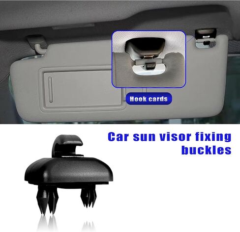 1 PC Car Sun Visor Fixing Buckle, Nylon Rust-Proof Shock-Proof Sun Visor Bracket Hook, Car Interior Sun Visor Hook Clip Base Fixation, Compatible with Audi A1 A3 A4 A6 A7 A8 Q3 Q5L (Black) in Saudi Arabia