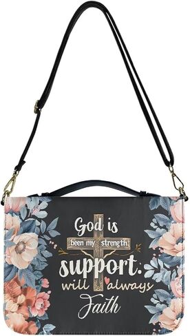 Womens Bible Covers with Shoulder Straps PU Leather Bible Book Bag Water Resistent Bible Protection Sleeve in Saudi Arabia