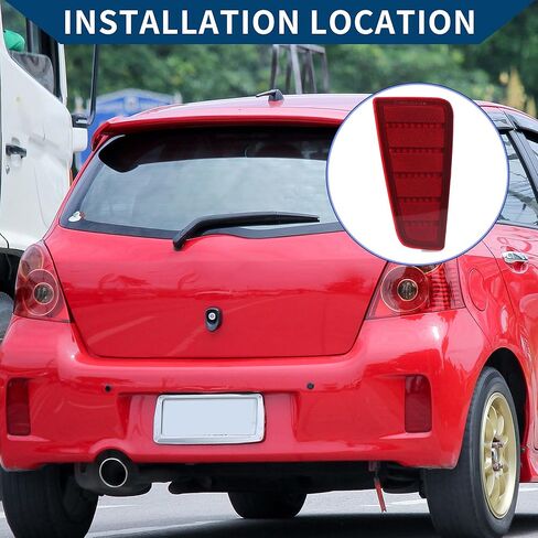 No.521635209 Bumper Reflector for Toyota Yaris 2012-2014 with Sport Bumper/Rear Right Bumper Reflector Side Marker/Durable ABS / 1 Pc Red in Saudi Arabia