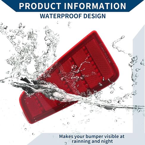 No.521635209 Bumper Reflector for Toyota Yaris 2012-2014 with Sport Bumper/Rear Right Bumper Reflector Side Marker/Durable ABS / 1 Pc Red in Saudi Arabia