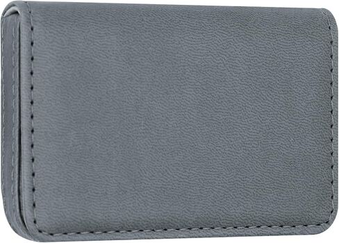 Business Card Holder, RFID Blocking PU Leather Wallet with Magnetic for Women and Men, Name ID Credit Card Case, Portable Stylish Carrier Purse for Business Social -PW Gray in Kuwait