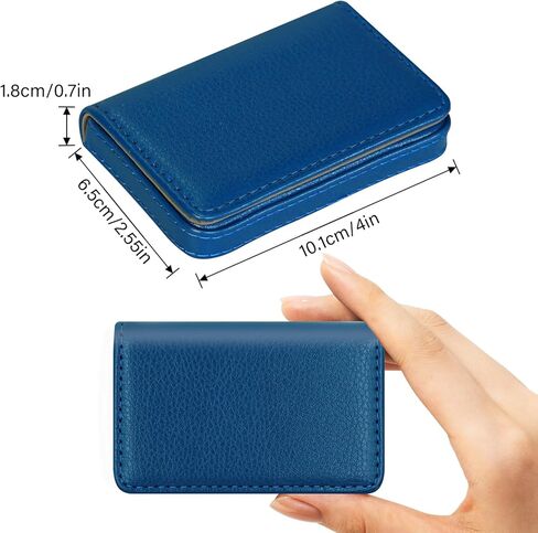 حامل بطاقات العمل، محفظة جلدية من البولي يوريثان لمنع RFID مع مغناطيس للنساء والرجال، حافظة بطاقة ائتمان لهوية الاسم، محفظة محمولة أنيقة للأعمال الاجتماعية - PW رمادي in Kuwait