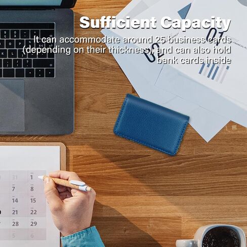حامل بطاقات العمل، محفظة جلدية من البولي يوريثان لمنع RFID مع مغناطيس للنساء والرجال، حافظة بطاقة ائتمان لهوية الاسم، محفظة محمولة أنيقة للأعمال الاجتماعية - PW رمادي in Kuwait