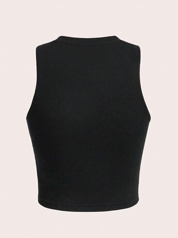 Remidoo Women's Casual Graphic V Neck Crop Tank Top Sleeveless Summer Muscle Top Shirt in Saudi Arabia