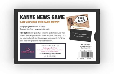 Bubblegum Stuff Trump News Game - Guess The Fake News Trump Quote Comedy Card Game - Suitable for Family, Kids, Teenagers & Adults in Saudi Arabia