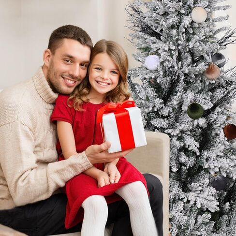 مجموعة زخارف شجرة عيد الميلاد من SUPREME XMAS مكونة من 6 قطع، مقاس 80 مم/3.15 بوصة، زخارف مخملية كبيرة لعيد الميلاد لتزيين شجرة عيد الميلاد مقاومة للكسر، وزخارف كروية متدفقة للتعليق، وحفلات العطلات، وديكور المنزل الداخلي in Kuwait