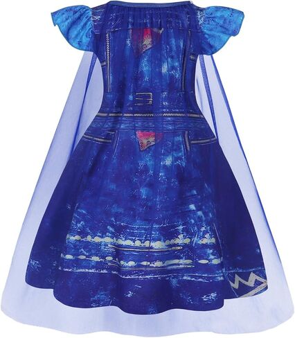 WonderBabe Princess Dress With Cape Girls Christmas Birthday Party Cosplay Costume Toddler Ruffle Sleeve Fancy Outfit Gift in Saudi Arabia