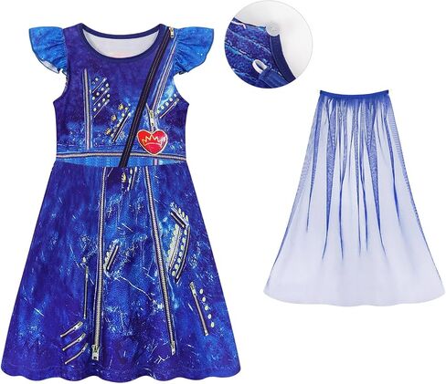 WonderBabe Princess Dress With Cape Girls Christmas Birthday Party Cosplay Costume Toddler Ruffle Sleeve Fancy Outfit Gift in Saudi Arabia