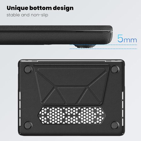 Batianda Premium PU Leather Protective Case for New MacBook Pro 14-inch 2024 M4 2023 2021 Release M3 M2 Pro Max Chip Elegant PU Leather with Foldable Stand, Full Protection with Ventilation, Pink in Saudi Arabia
