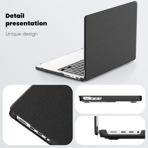 Batianda Premium PU Leather Protective Case for New MacBook Pro 14-inch 2024 M4 2023 2021 Release M3 M2 Pro Max Chip Elegant PU Leather with Foldable Stand, Full Protection with Ventilation, Pink in Saudi Arabia
