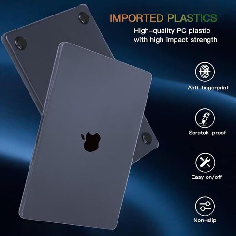 CISSOOK Compatible with MacBook Air 15 inch Case M3 Chip A3114 / M2 Chip A2941 Model 2024 2023 Release, Durable & Slim Protective Hard Shell Case Cover for MacBook Air 15.3" M2 M3 Case - Gray Clear in Kuwait