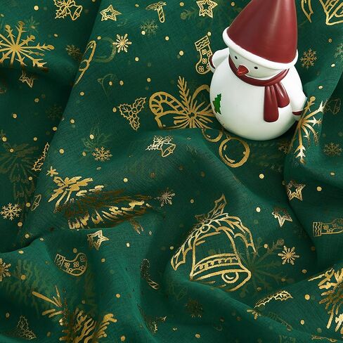 ستائر NICETOWN الشفافة لعيد الميلاد لغرفة المعيشة، ستائر خضراء بطول 84 بوصة لغرفة النوم مع ستائر نافذة بتصميم جروميت لديكور المنزل، بعرض 52 بوصة لغرفة النوم والمطبخ، لوحتين in Kuwait