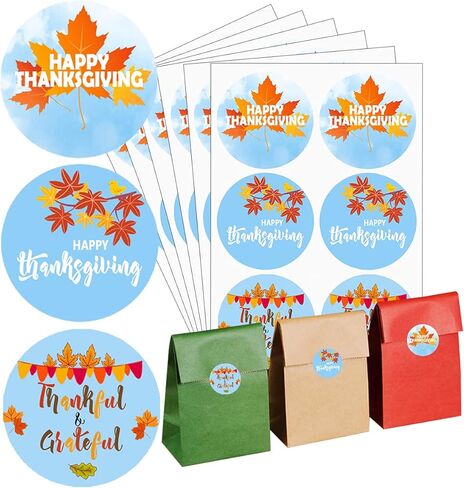 ملصقات Happy Fall Y'all لعيد الشكر، ملصقات مباركة ممتنة لحزمة الهدايا، سجل القصاصات، 2 بوصة 300 قطعة في كل عبوة in Saudi Arabia