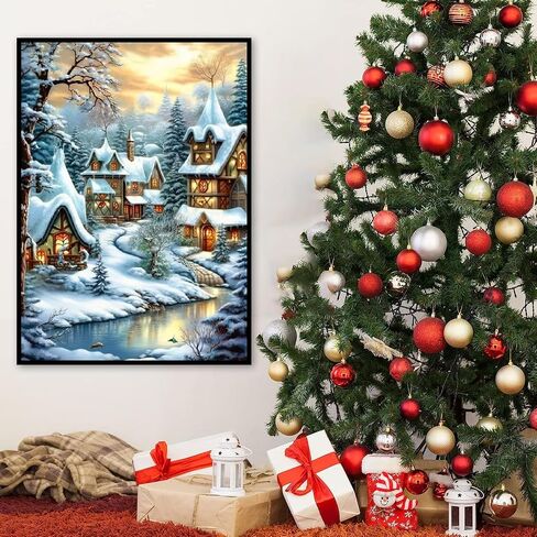 ARTMYRUI Christmas Diamond Art Kits for Adults,Christmas Winter Landscape Diamond Painting Kits Full Drill Crystal Rhinestone Gem Art Craft Kits for Home Wall Decor 12X16Inch in Saudi Arabia