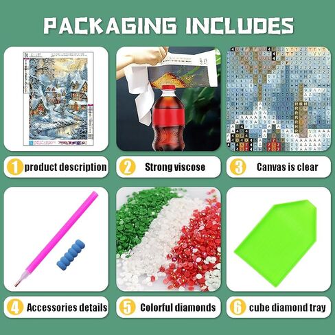 ARTMYRUI Christmas Diamond Art Kits for Adults,Christmas Winter Landscape Diamond Painting Kits Full Drill Crystal Rhinestone Gem Art Craft Kits for Home Wall Decor 12X16Inch in Saudi Arabia