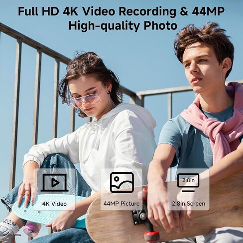 Digital Camera, FHD 1080P 44MP Digital Camera for Kids Video Camera with 64GB SD Card 16X Digital Zoom, Compact Point and Shoot Camera Portable for Kids Boys Girls Teens Students Seniors (Blue) in Kuwait