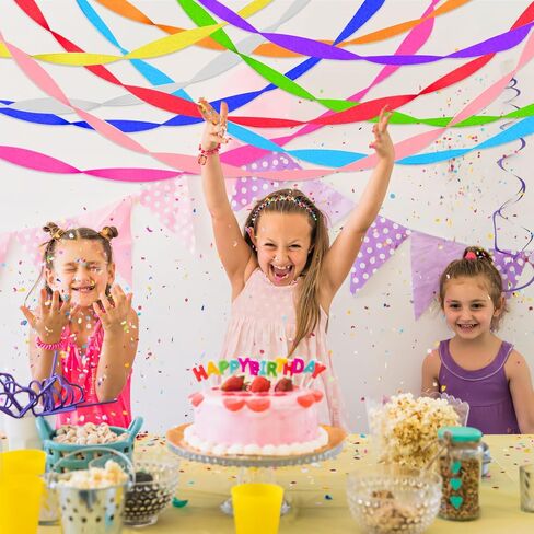 10 Rolls 820ft Crepe Paper Streamers,10 Colors Neon Streamers for Rainbow Party Birthday Decorations Streamers Wedding Ceremony Christmas Halloween Indoor Decoration in Saudi Arabia