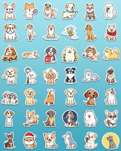100 Pcs Cute Dog Stickers for Kids Puppy Stickers for Water Bottle Laptop Scrapbook, Dog Decor Dog Party Favors for Adults Teens Kids Boys Girls, Waterproof Dog Stickers Pack in Kuwait