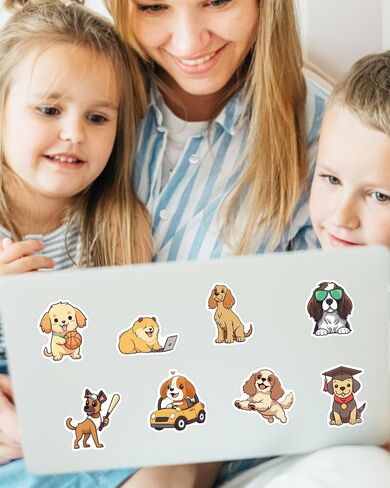 100 Pcs Cute Dog Stickers for Kids Puppy Stickers for Water Bottle Laptop Scrapbook, Dog Decor Dog Party Favors for Adults Teens Kids Boys Girls, Waterproof Dog Stickers Pack in Kuwait