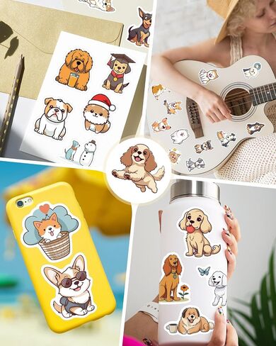 100 Pcs Cute Dog Stickers for Kids Puppy Stickers for Water Bottle Laptop Scrapbook, Dog Decor Dog Party Favors for Adults Teens Kids Boys Girls, Waterproof Dog Stickers Pack in Kuwait