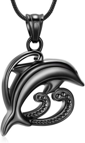 Dolphin Urn Necklace For Ashe Stainless Steel Pendant Cremation Heart Shape Urn Necklaces Keepsake Ashes Holder Jewelry in Kuwait
