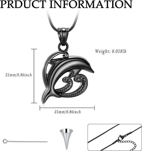Dolphin Urn Necklace For Ashe Stainless Steel Pendant Cremation Heart Shape Urn Necklaces Keepsake Ashes Holder Jewelry in Kuwait