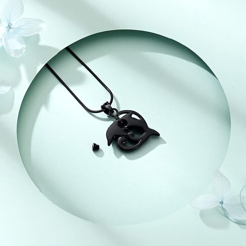 Dolphin Urn Necklace For Ashe Stainless Steel Pendant Cremation Heart Shape Urn Necklaces Keepsake Ashes Holder Jewelry in Kuwait