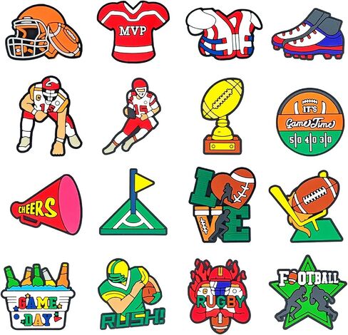 Numbers and Sports Shoe Charms for Clog Shoe Decoration,Rugby Baseball Basketball Football Soccer Volleyball Shoe Charms for Boys Kids Teens Man Gifts in Saudi Arabia