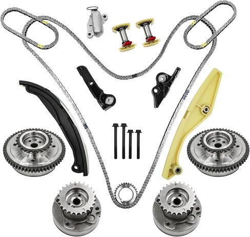 3.5l Engine Timing Chain Kit With vvt cam phaser Compatible with Ford F150 Taurus Edge expedition mustang Transit 3.5L/3.7L, Lincoln MKX MKZ Navigator, Mercury Milan; OE#AT4Z6L266B,AT4Z6K254A in Kuwait