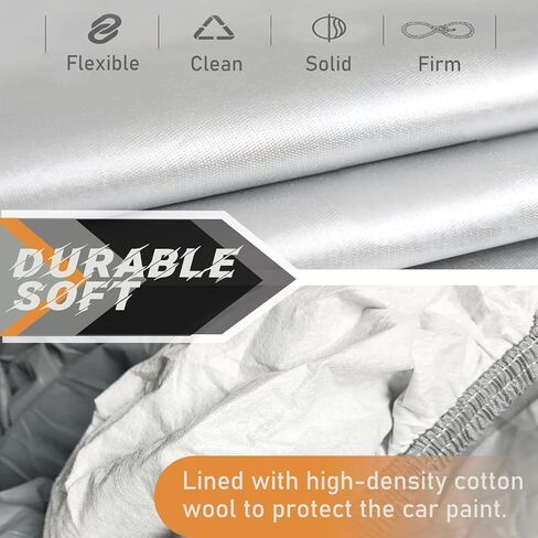 غطاء سيارة كبير النمل مناسب لسيارة دودج تشالنجر 2008-2023 مقاوم للماء في جميع الأحوال الجوية، حماية من الشمس والمطر والثلج، أغطية سيارة كاملة للاستخدام الخارجي، رمادي in Kuwait