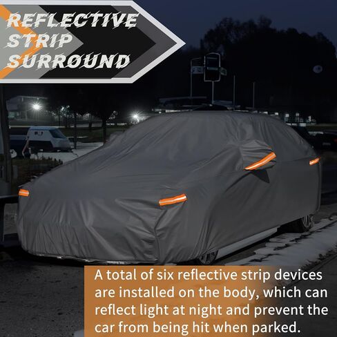 غطاء سيارة كبير النمل مناسب لسيارة دودج تشالنجر 2008-2023 مقاوم للماء في جميع الأحوال الجوية، حماية من الشمس والمطر والثلج، أغطية سيارة كاملة للاستخدام الخارجي، رمادي in Kuwait