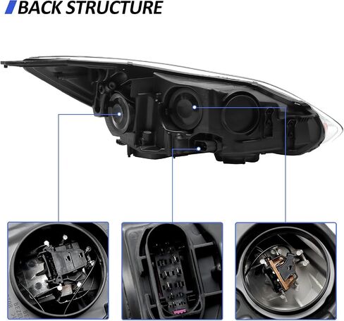 مجموعة المصابيح الأمامية تناسب 2012 2013 2014 Ford Focus، المصابيح الأمامية الجانبية للسائق والراكب، المصابيح غير متضمنة (كروم) in Saudi Arabia