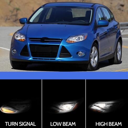 مجموعة المصابيح الأمامية تناسب 2012 2013 2014 Ford Focus، المصابيح الأمامية الجانبية للسائق والراكب، المصابيح غير متضمنة (كروم) in Saudi Arabia