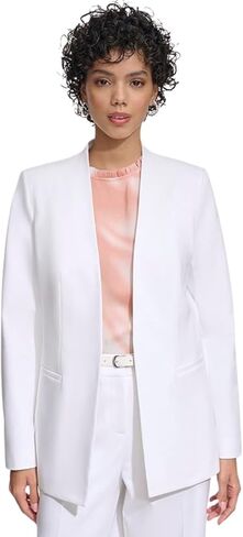 Calvin Klein Women's Stand Up Collar Open Front Structured Long Sleeve Jacket in Saudi Arabia