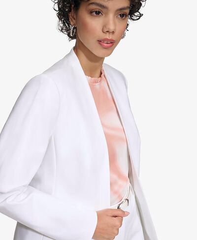 Calvin Klein Women's Stand Up Collar Open Front Structured Long Sleeve Jacket in Saudi Arabia