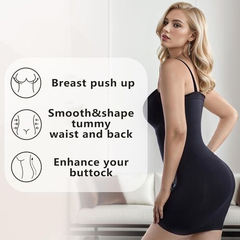 +MD Women's Strapless Shapewear Full Body Slip Seamless Targeted Firm Tummy Control Slip Under Dresses in Kuwait