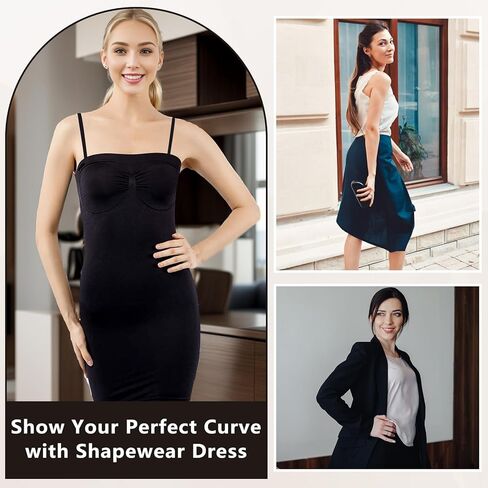 +MD Women's Strapless Shapewear Full Body Slip Seamless Targeted Firm Tummy Control Slip Under Dresses in Kuwait