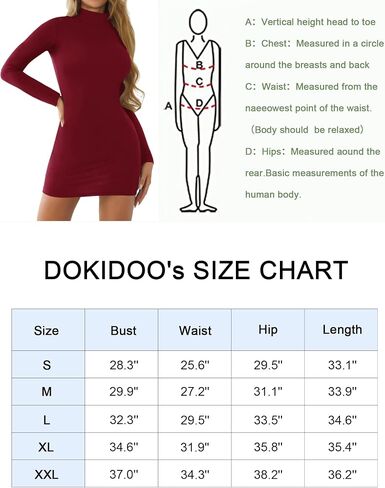 Women's Turtle Neck High Neck Long Sleeve Bodycon Dress Casual Fitted Mini Tight Dresses in Saudi Arabia