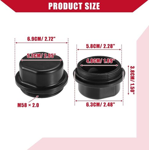 غطاء غبار محور السيارة مع حلقة مطاطية لـ Dexter Vortex للبلاستيك البحري/الداخلي/المتين / قطعتين باللون الأسود in Saudi Arabia