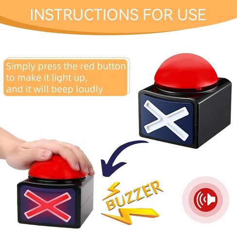 RIBOSY Game Answer Buzzer - لعبة الجرس مع الأضواء والصوت Trivia Quiz Got Talent Buzzer - أزرار الجرس لعرض الألعاب in Kuwait