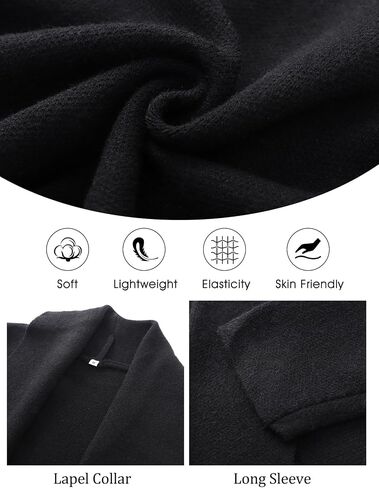 Flygo Women's Cropped Cardigan Sweater Oversized Shawl Lapel 2024 Fall Fashion Open Front Sweater Jacket Knit Outwear in Saudi Arabia