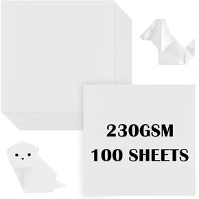 Cardstock Scrapbook Paper, 100 Pack 230gsm Heavyweight Craft Paper for Card Making & Cricut, 11.4 x 11.4 Inch Thick Creative Paper for Scrapbooking & Paper Crafting (White)