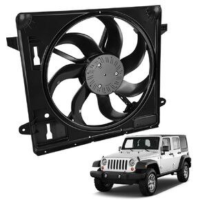 621-601 Engine Cooling Radiator Fan Assembly, Fits for Jeep Wrangler 2012-2017, for Wrangler JK 2018, Replace 68143894AA 68143894AB 6010277 624080 CF13078