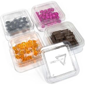 BCW Spectrum Bit Box Basics - 12 Box Pack | Thin Flexible Plastic | Basic Stackable Game Piece Organizers for Meeples, Coins, and Bits | Ideal Storage Solution for Tabletop Gaming Accessories